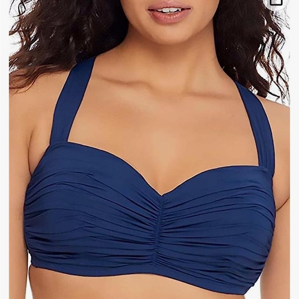 Bleu Rod Beattie Underwire Shirred 34D Navy